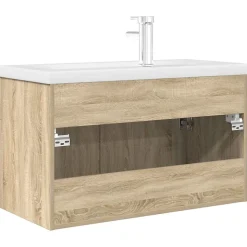 Armoire lavabo de salle de bain et vasque et robinet intégrés vidaXL