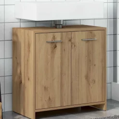 Armoire lavabo de salle de bain chêne artisanal 60x33x60 cm vidaXL