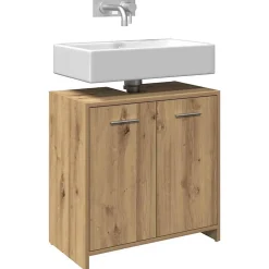 Armoire lavabo de salle de bain chêne artisanal 60x33x60 cm vidaXL