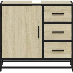 Armoire lavabo de salle de bain chêne sonoma bois d'ingénierie vidaXL