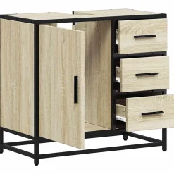 Armoire lavabo de salle de bain chêne sonoma bois d'ingénierie vidaXL