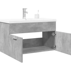 Armoire lavabo de salle de bain avec bassin intégré gris béton vidaXL
