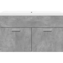 Armoire lavabo de salle de bain avec bassin intégré gris béton vidaXL