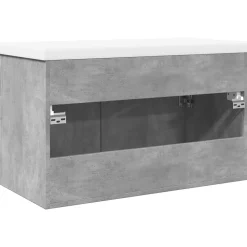 Armoire lavabo de salle de bain avec bassin intégré gris béton vidaXL