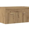 Armoire lavabo de salle de bain chêne artisanal bois ingénierie vidaXL