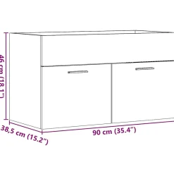 Armoire lavabo de salle de bain chêne artisanal bois ingénierie vidaXL