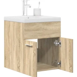 Armoire lavabo de salle de bain et vasque et robinet intégrés vidaXL