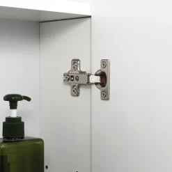 Armoire miroir de salle de bain armoire murale 3 portes 2 étagères dim. 70L x 15l x 60H cm MDF blanc