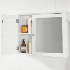 Armoire Miroir Meuble Haut de Salle de Bain Armoire Suspendue, BZR55-W, SoBuy