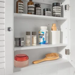 Armoire Miroir Meuble Haut de Salle de Bain Armoire Suspendue, BZR55-W, SoBuy