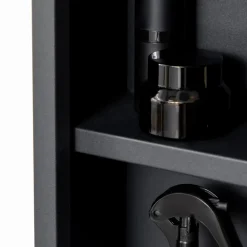 Armoire miroir murale salle de bain toilette dim. 40L x 12l x 60H cm acier inox. noir verre