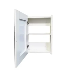 Armoire miroir salle de bain 38 cm, 1 porte, Blanc mat, Mélaminé