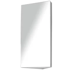 Armoire miroir salle de bain armoire de toilette murale meuble d'angle 2 étagères dim. 30L x 18,4l x 60H cm acier inox.