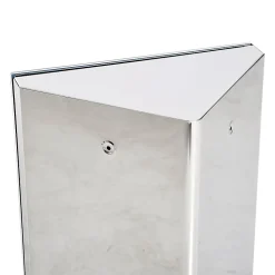 Armoire miroir salle de bain armoire de toilette murale meuble d'angle 2 étagères dim. 30L x 18,4l x 60H cm acier inox.