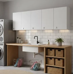 Armoire Murale 1 Porte Blanc Frêne