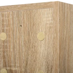 Armoire murale de rangement salle de bain avec porte miroir couleur bois de chêne dim. 60L x 15l x H76 cm