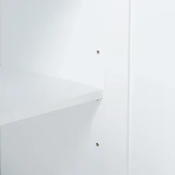 Armoire murale de salle de bain Karlsoey avec miroir MDF PVC effet rotin 50 x 60 x 15 cm blanc en.casa