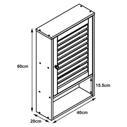 Armoire murale de salle de bain Gjesdal bambou 60 x 40 x 20 cm naturel en.casa