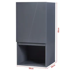 Armoire murale de salle de bain Overath 60 x 30 x 30 cm gris en.casa