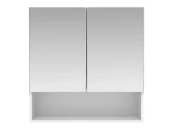 Armoire murale de salle de bain avec miroir et niche - Blanc - ZUMPA