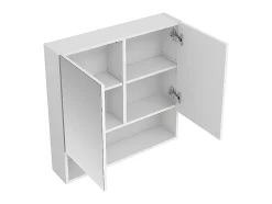 Armoire murale de salle de bain avec miroir et niche - Blanc - ZUMPA