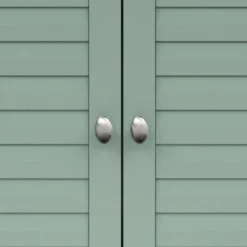 Armoire murale de salle de bain en effet bois vert avec 2 portes