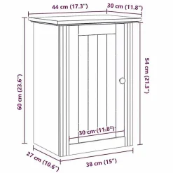 Armoire murale de salle de bain BODO blanc 44x30x60 cm vidaXL