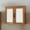 Armoire murale de salle de bain Namsskogan avec miroir 50 x 60 x 15 cm effet noyer noir en.casa