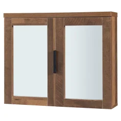 Armoire murale de salle de bain Namsskogan avec miroir 50 x 60 x 15 cm effet noyer noir en.casa