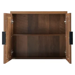Armoire murale de salle de bain Namsskogan avec miroir 50 x 60 x 15 cm effet noyer noir en.casa