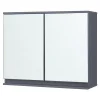 Armoire murale de salle de bains avec miroir Overath 60 x 20 x 50 cm gris en.casa