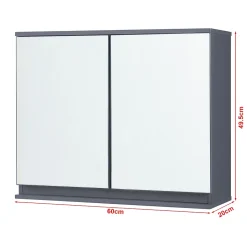 Armoire murale de salle de bains avec miroir Overath 60 x 20 x 50 cm gris en.casa