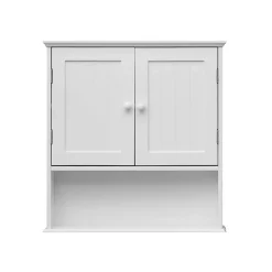 Armoire Murale de Salle de Bains MDF Blanc 2 Portes et 1 étagère Rebecca Mobili