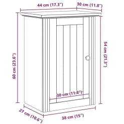 Armoire murale de salle de bain BODO blanc et marron 44x30x60cm vidaXL