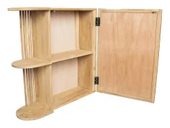 Armoire murale de salle de bain en teck avec miroir et niches - Coloris naturel - CIMAHI