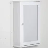 Armoire murale de salle de bain avec miroir - armoire à glace - placard de rangement toilettes - 1 porte, 2 étagères - blanc