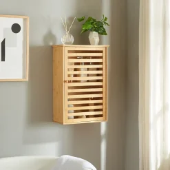 Armoire murale de salle de bain Järfälla bambou 55 x 37 x 16 cm naturel en.casa