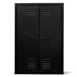 Armoire murale ESTER 2 portes métal noir design industriel