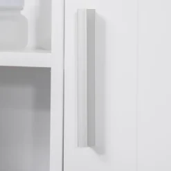 Armoire murale miroir de salle de bain - 2 portes, étagères, niche - dim. 54L x 15,2l x 55,3H cm - MDF blanc