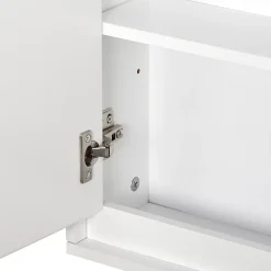 Armoire murale miroir salle de bain 2 étagères dim. 48L x 14l x 45H cm panneaux particules MDF blanc