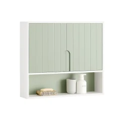 Armoire Murale, Placard de Rangement, avec 2 Portes, BZR140-GR, SoBuy