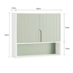 Armoire Murale, Placard de Rangement, avec 2 Portes, BZR140-GR, SoBuy