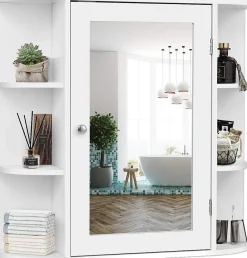 Armoire Murale pour Salle de Bain 65 x 17 x 63CM Blanc