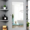 Armoire Murale pour Salle de Bain 10 Etageres avec Miroir Plusieurs Tablettes de Differentes Tailles 65 x 17 x 63CM Gris