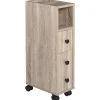 Armoire pour papier toilette - porte-papier toilette - 3 niveaux + sortie papier - aspect chêne clair