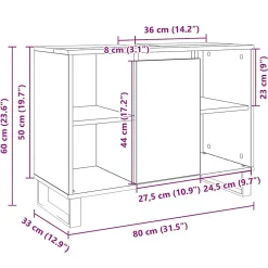 Armoire salle de bain chêne sonoma 80x33x60cm bois d'ingénierie vidaXL