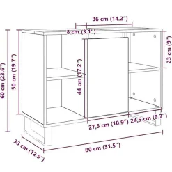 Armoire salle de bain chêne sonoma 80x33x60cm bois d'ingénierie vidaXL