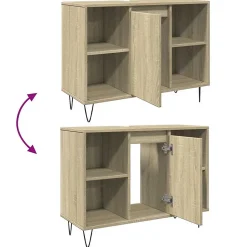 Armoire salle de bain chêne sonoma 80x33x60cm bois d'ingénierie vidaXL