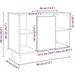 Armoire salle de bain chêne sonoma 80x33x60cm bois d'ingénierie vidaXL