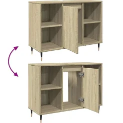 Armoire salle de bain chêne sonoma 80x33x60cm bois d'ingénierie vidaXL